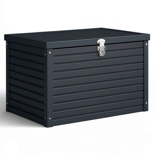 Aufbewahrungsbox aus verzinktem Stahl, Anthrazit, 100 x 60 x 63 cm