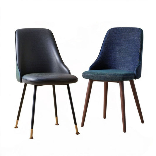 2er-Set Esszimmerstühle mit Rückenlehne, 48 x 56 x 84 cm, Schwarz und Blau