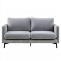 2-Sitzer Sofa 150 x 85 x 85 cm Grau mit Polyester-Samtbezug und Stahlfüssen