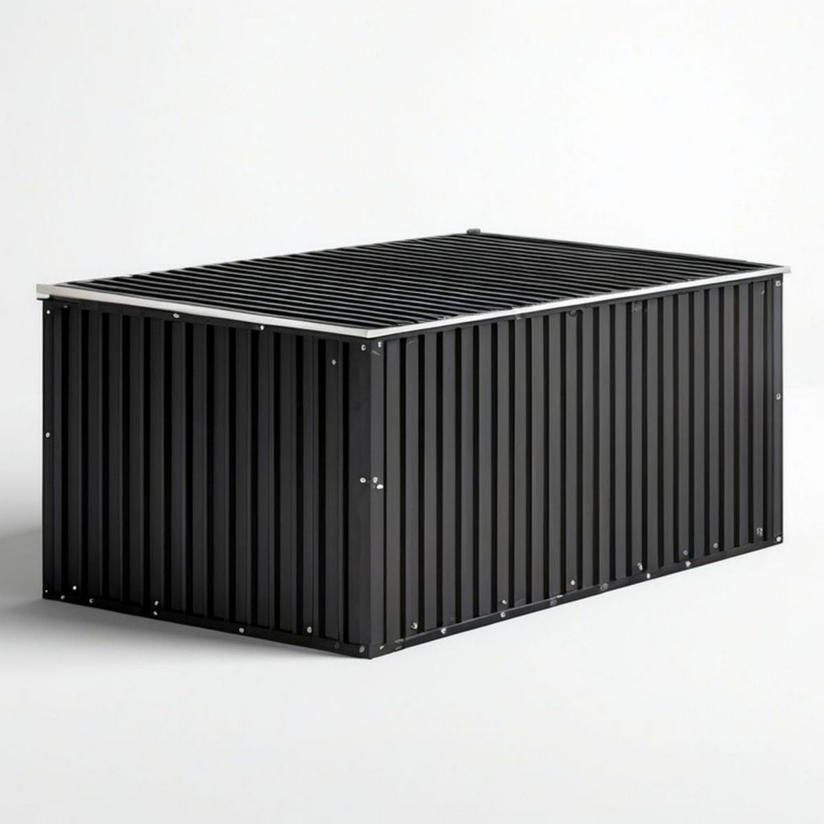 Garten-Aufbewahrungsbox aus verzinktem Stahl, Schwarz, 160 x 80 x 100 cm