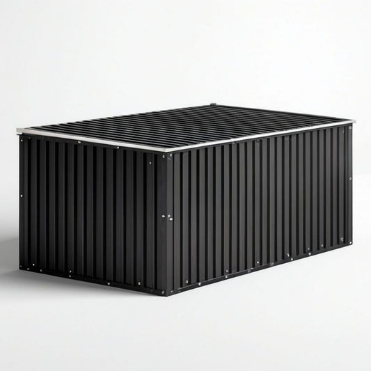Garten-Aufbewahrungsbox aus verzinktem Stahl, Schwarz, 160 x 80 x 100 cm