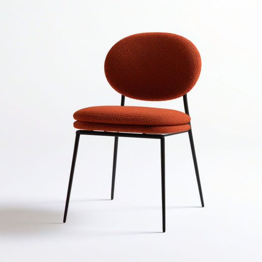 Gepolsterter Stuhl Rostrot/Schwarz, 53 x 57 x 78 cm, Polyester und Stahl