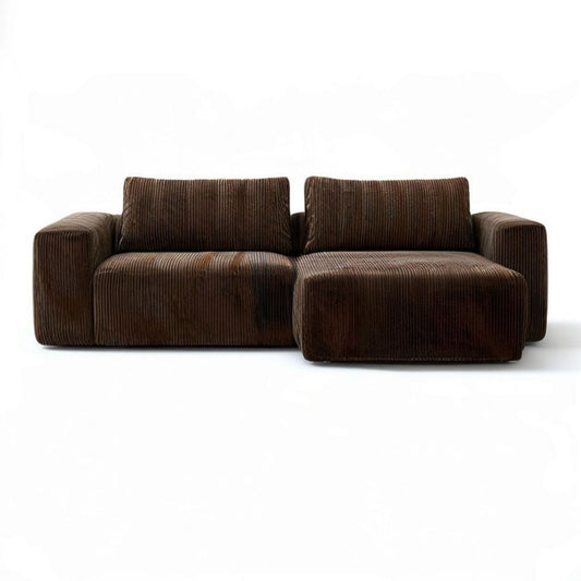 Modulares 2-Sitzer-Sofa, 220 x 100 x 75 cm, Dunkelbraun, Polyester-Cord