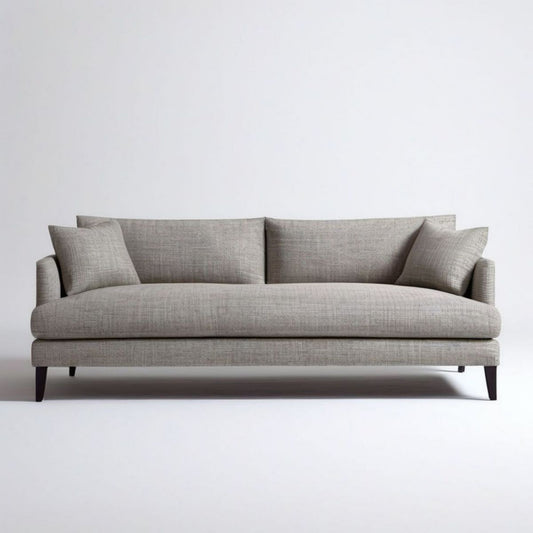 3-Sitzer Sofa 220 x 95 x 85 cm Grau mit dunkelbraunen Holzbeinen