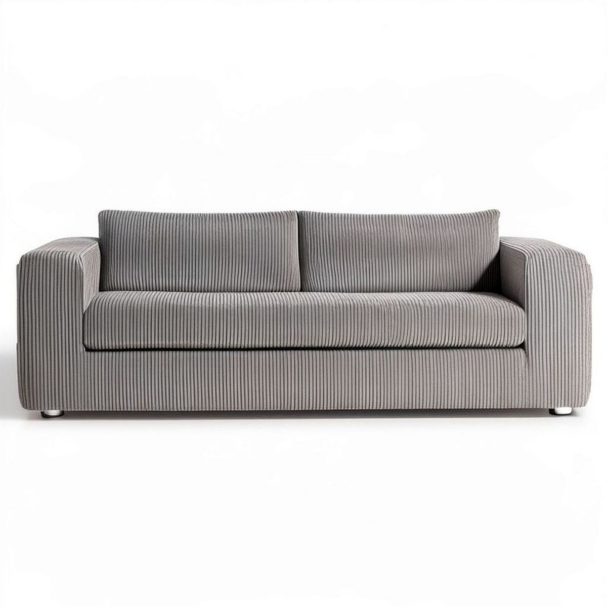 2-Sitzer-Sofa 170 × 85 × 78 cm aus grauem Polyester-Cord
