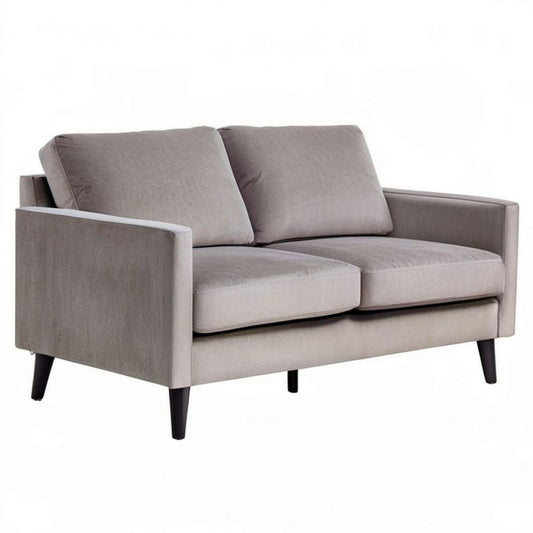 Zweisitzer-Sofa 160 x 85 x 82 cm in Taupe mit schwarzen Holzfüssen
