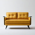2-Sitzer Sofa, 140 x 78 x 85 cm, Senfgelb/Schwarz