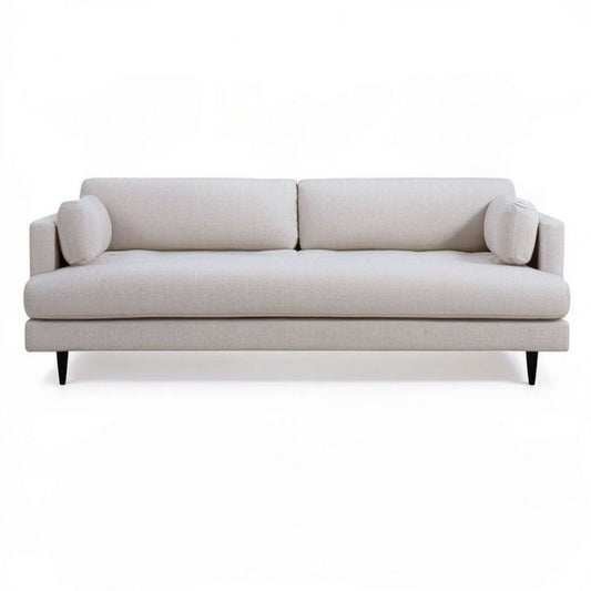 3-Sitzer-Sofa in Creme, 220 x 95 x 85 cm, Polyesterbezug und Stahlfüsse